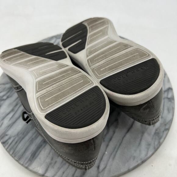 Cole Haan Mens 10 Shoes Grey Grand OS Leather Lace Up Wingtip Dress C24895 - Picture 9 of 15